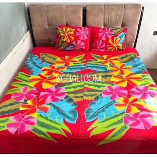 Bedsheet Rayon Hand Painted Beautiful Design Originally by Balinese Artisans